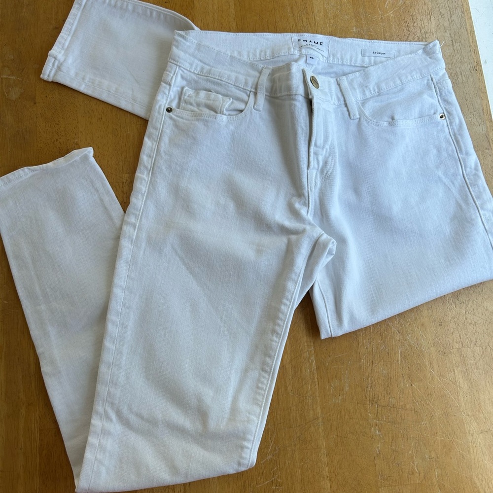 Frame Denim Women's Crisp White Straight Leg Jeans